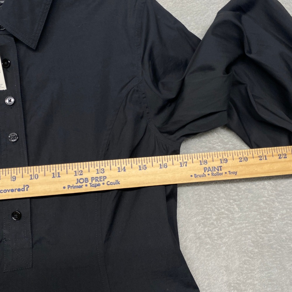 Madewell Dress 2 Black Seamed Long Sleeve Mini Poplin Shirtdress Pockets NV025 - Picture 9 of 14